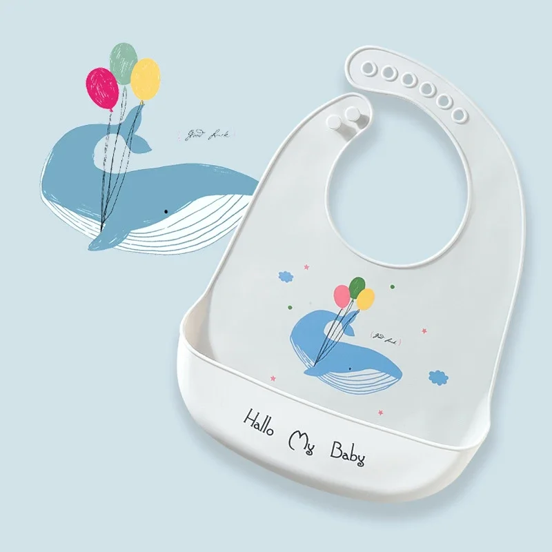 Waterproof Baby Bibs Silicone - Celemek Bayi Tahan Air Silikon Dapat