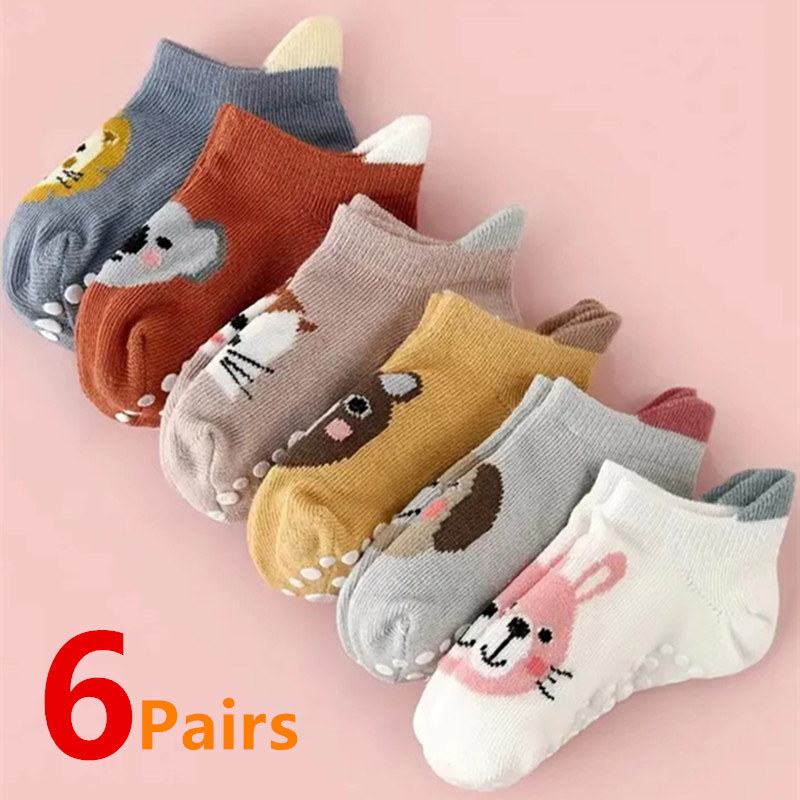 Unisex Baby Socks Non Slip - 6 pasang/lot kaus kaki bayi baru