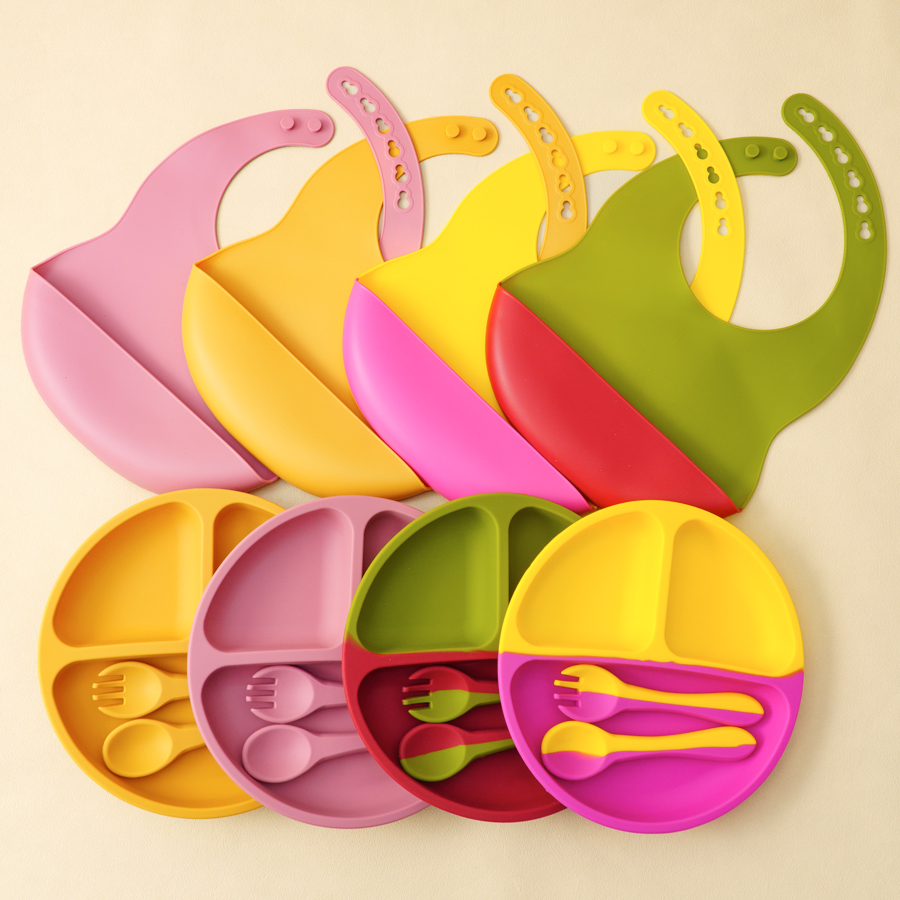 Set peralatan makan silikon ba - Waterproof Baby Bibs Silicone ulasan dan harga