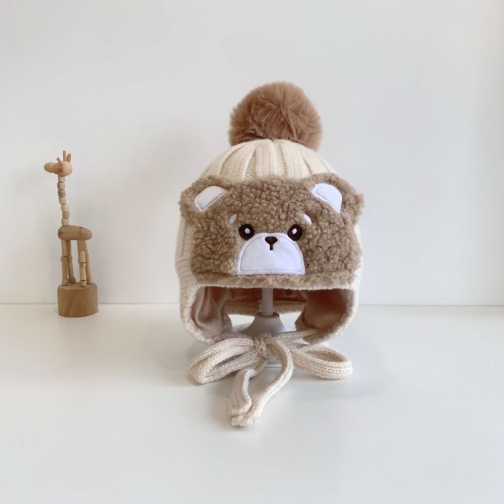Topi Rajut Lucu dengan Penutup - Infant Beanie Hat With Ears ulasan dan harga