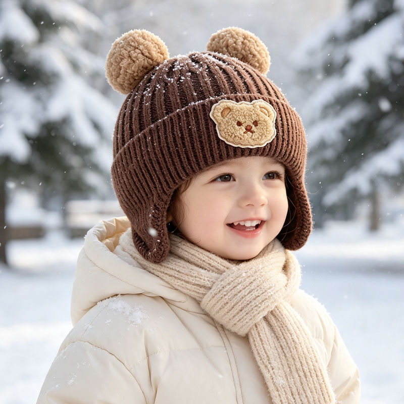 1-10PCS Topi Beanie Rajut Teli - Infant Beanie Hat With Ears ulasan dan harga