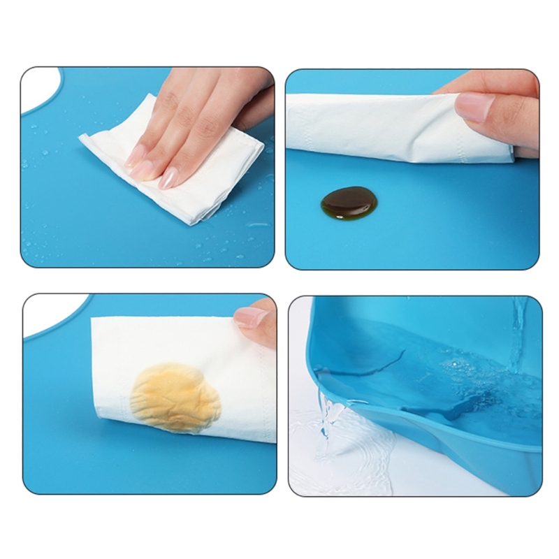 Celemek Silikon Anti Minyak da - Waterproof Baby Bibs Silicone ulasan dan harga