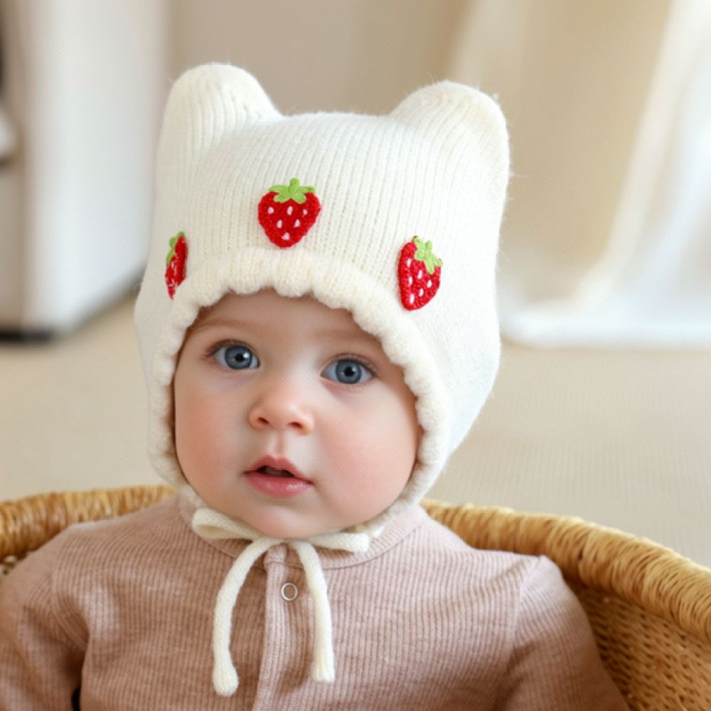 Topi Rajut Bayi untuk Musim Di - Infant Beanie Hat With Ears ulasan dan harga